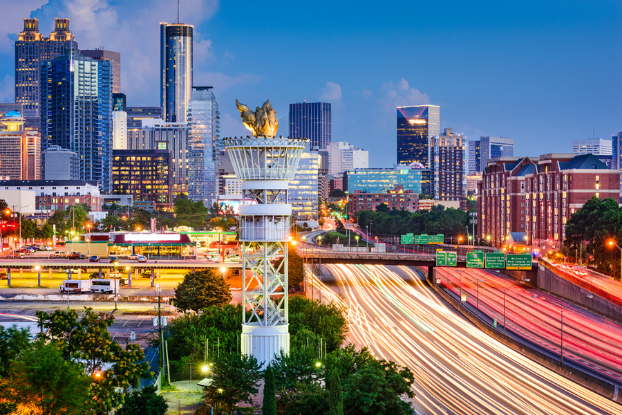 Atlanta-Georgia-USA-downtown-skyline-over-Interstate-85